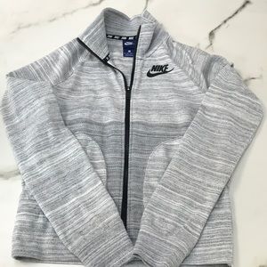 Nike zip up grey sweat shirt
